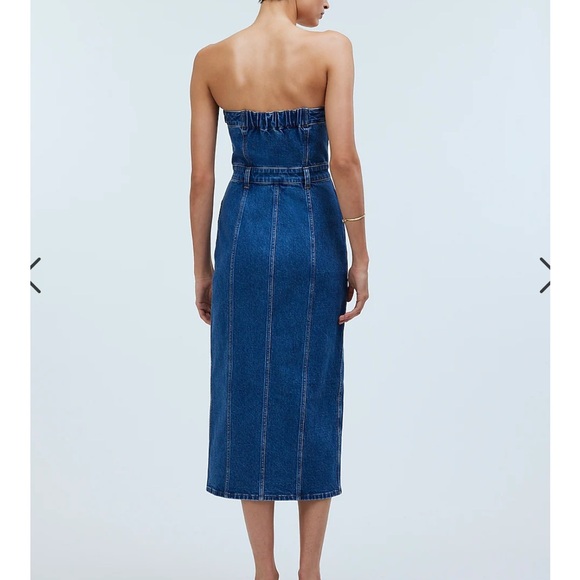 Madewell Denim Strapless Maxi Dress in McCabe Wash - Picture 3 of 4